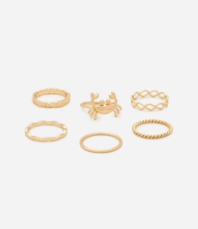 Kit 06 Anillos Delicados y Forma de Cangrejo 3