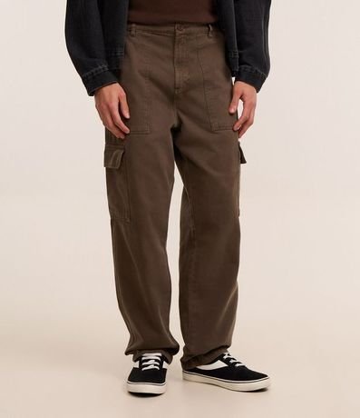 Pantalón Baggy en Sarga con Bolsillo Cargo 2