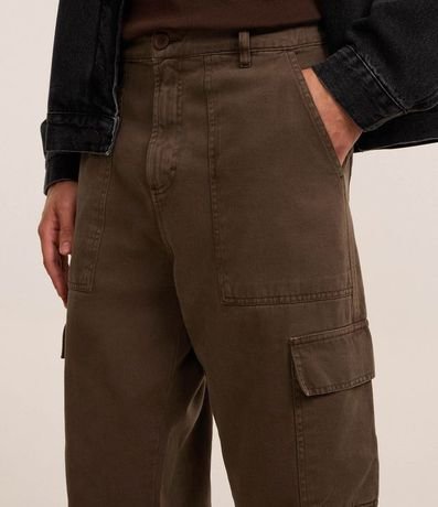 Pantalón Baggy en Sarga con Bolsillo Cargo 3