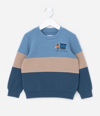 Blusao Infantil en Modal con Estampa Bloque de Color y Bordado - Talle 1 a 6 años