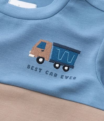 Blusao Infantil en Modal con Estampa Bloque de Color y Bordado - Talle 1 a 6 años 5