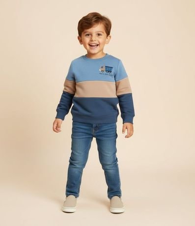 Blusao Infantil en Modal con Estampa Bloque de Color y Bordado - Talle 1 a 6 años 1