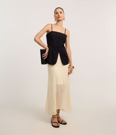 Blusa Sastrería de Bretel con Escote Recto y Botones Forrados 2