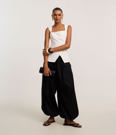 Blusa Peplum en Viscosa con Adornos en el Bretel y Traspase 2