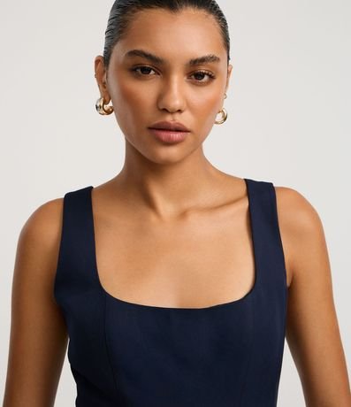 Blusa Sastre con Escote Cuadrado y Bretel Ancho 3