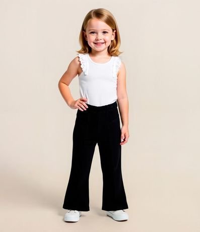 Pantalón Flare Infantil en Rib con Recortes - Talle 1 a 6 años 1