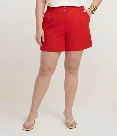 Short Sastrería con Elástico y Dos Botones en la Cintura Curve & Plus Size 2