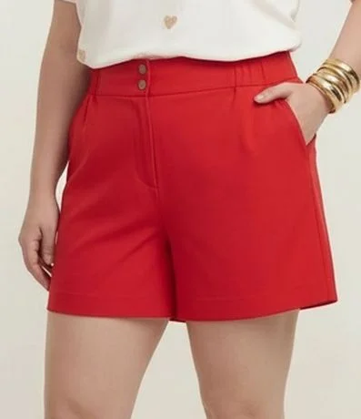 Short Sastrería con Elástico y Dos Botones en la Cintura Curve & Plus Size 3