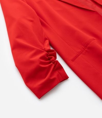 Blazer Alargado en Crepé con Manga Fruncida Curve & Plus Size 8