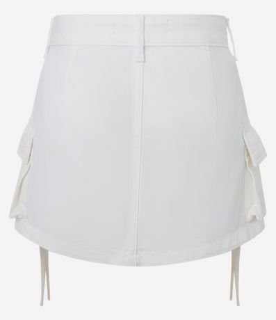 Pollera Mini en Sarga con Bolsillos Cargo y Canalé 6