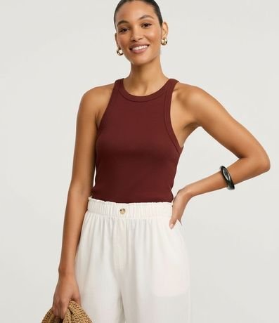 Blusa Básica Regular en Rib de Algodón 5