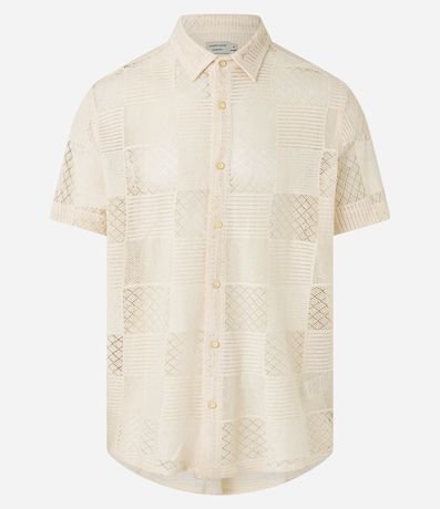 Camisa Comfort en Algodón con Textura Patchwork Cuadriculada 7