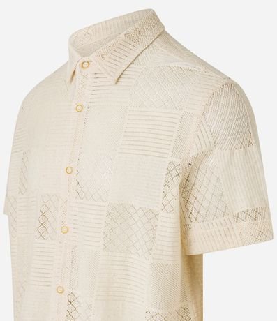 Camisa Comfort en Algodón con Textura Patchwork Cuadriculada 8