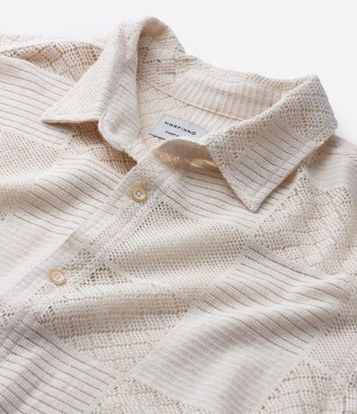 Camisa Comfort en Algodón con Textura Patchwork Cuadriculada 10