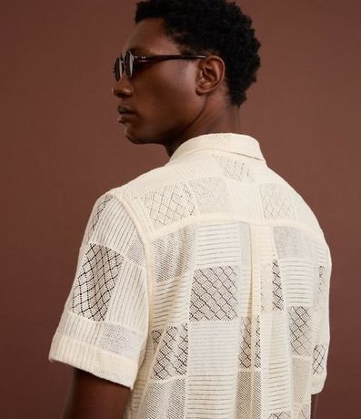 Camisa Comfort en Algodón con Textura Patchwork Cuadriculada 3