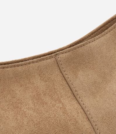 Bolsa Hobo Grande en Gamuza y Correa de Hombro 5