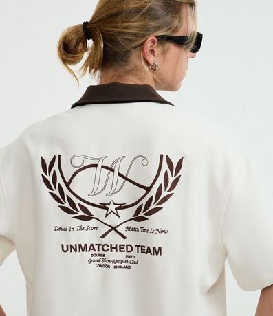 Camisa Boxy en Viscosa con Letras Bordado Frente y Espalda 3