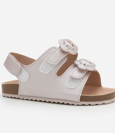 Sandalia en PU Infantil con hebilla flor - Talle 20 a 27 3