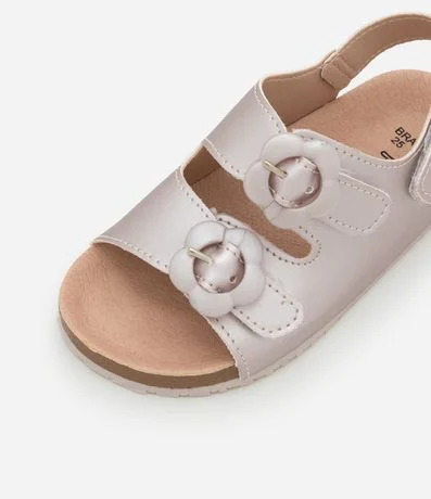 Sandalia en PU Infantil con hebilla flor - Talle 20 a 27 4
