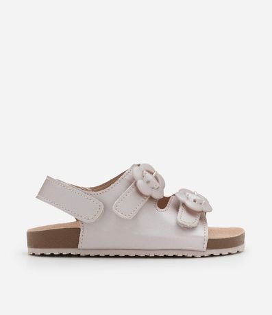 Sandalia en PU Infantil con hebilla flor - Talle 20 a 27 6