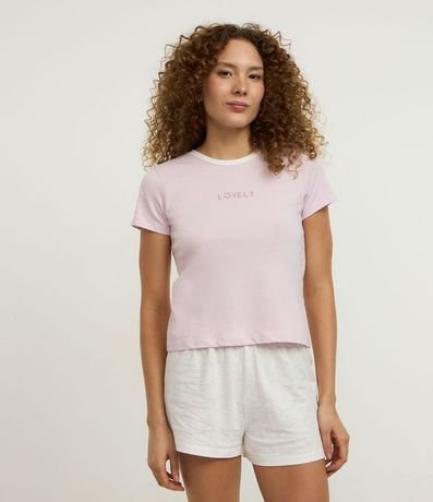 Pijama Short Doll en Algodón con Estampa Lovely y Gatitos