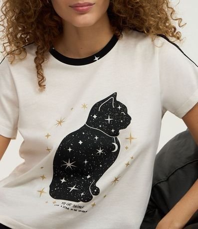 Pijama Short Doll en Algodón con Estampa Gatito y Brillos 3