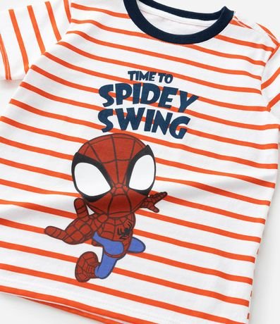Remera Infantil con Rayas y Estampa de Spidey - Talle 2 a 6 años 5