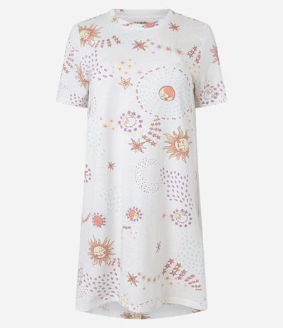 Camisón Corta en Algodón con Estampa de Estrellas 3