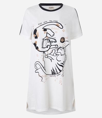 Camisón en Algodón con Estampa de Gatitos 3