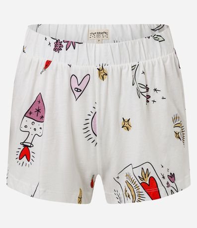 Pijama Short Doll Americano en Algodón con Estampa de Corazón 6