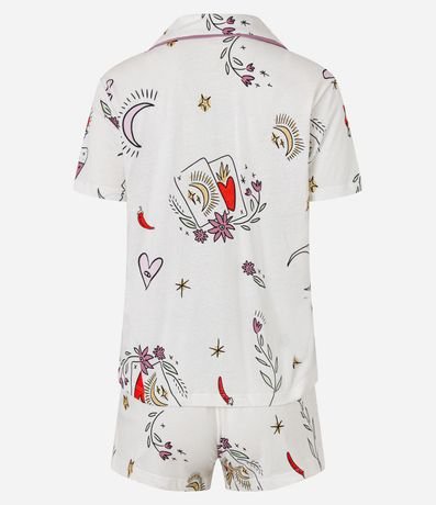 Pijama Short Doll Americano en Algodón con Estampa de Corazón 7