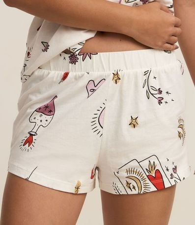 Pijama Short Doll Americano en Algodón con Estampa de Corazón 4