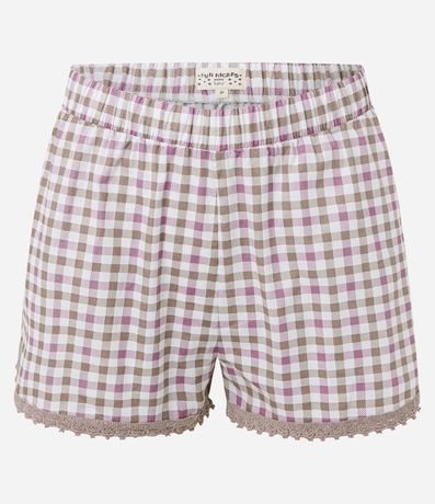 Pijama Short Doll en Algodón con Estampa Mística y Short de Cuadros Vichy 6
