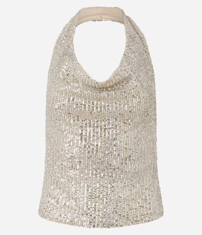 Blusa Frente única en Lentejuela con Escote Degagê 2