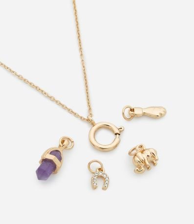 Collar Corto con 04 Trocas de Colgantes 3