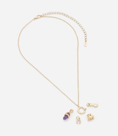 Collar Corto con 04 Trocas de Colgantes 4