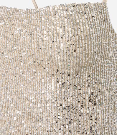 Vestido Long Midi en Lentejuela con Bretel Fino 3