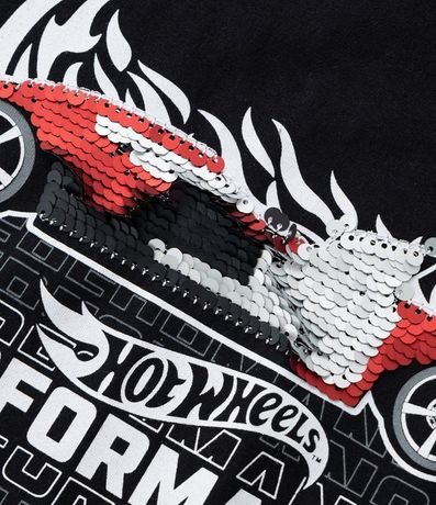 Remera Infantil con Estampa Hot Wheels Interactiva en Lentejuela - Talle 4 a 10 años 6