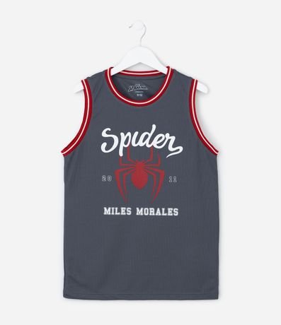 Musculosa Infantil de Baloncesto en Microfibra Spider Man - Talle 5 a 14 años