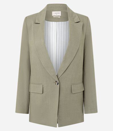 Blazer en Viscolino con Lapelas y Botón Único 6