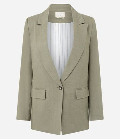 Blazer en Viscolino con Lapelas y Botón Único 5