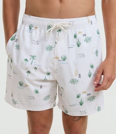 Bermuda de Baño con Estampa de Palmeras 3