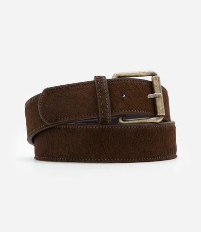 Cinturón Mediano en Cuero con Hebilla Cuadrada