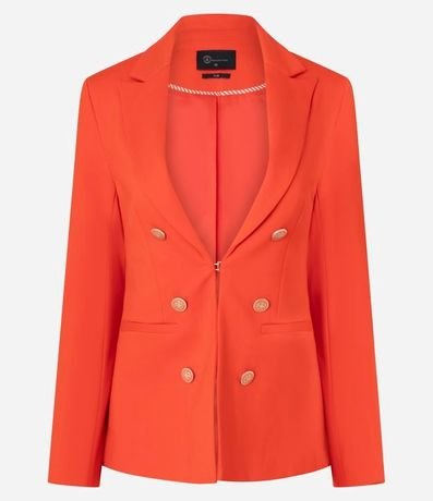 Blazer en Punto Roma Sastrería con Botones Escudo