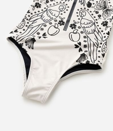 Malla Infantil con Correas Dobles y Estampa Palmeras - Talle 5 a 14 años 5