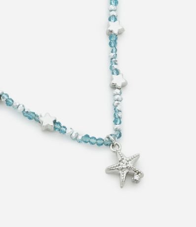 Collar Corto con Mini Cristales Artificiales Lapidados y Colgantes de Estrellas 2
