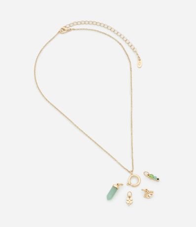 Collar Corto Chapado con Intercambio de 04 Dijes Prosperidad 4