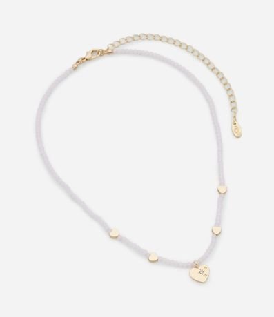 Collar Corto con Mini Cristales Artificiales y Colgantes de Corazón 3