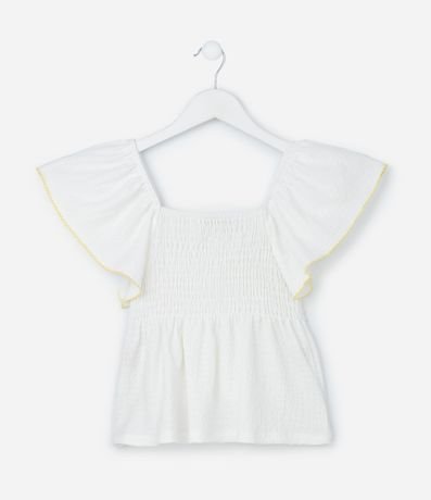 Blusa Infantil con Volados y Bies Contrastante - Talle 7 a 14 años 2