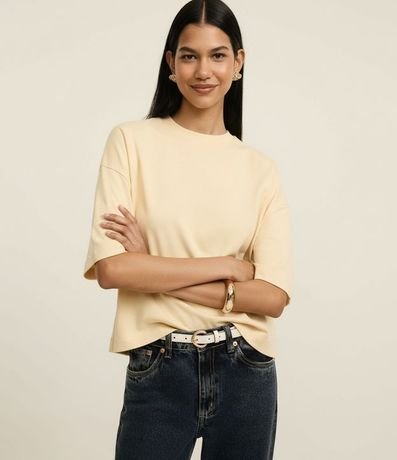 Remera Boxy en Algodón con Cuello Redondo 5